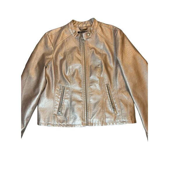 Baccini Rose Gold Faux Leather Metallic Jacket - PL - Picture 1 of 13